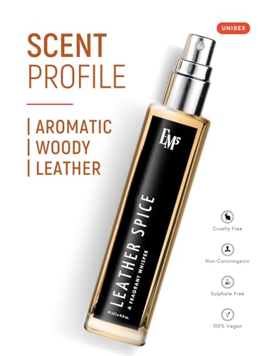 Image of EM5 Leather Spice Perfume for Men | Woody Spicy Oud Leather Fragrance | Eau de Parfum Spray | Luxury Gift for Him | 15 ml