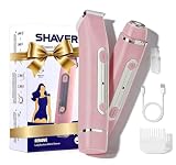 RUIM Recortadora de bikini eléctrica 2 en 1 y afeitadora facial para mujer, maquinilla de afeitar inalámbrica impermeable IPX7 para uso en la ducha