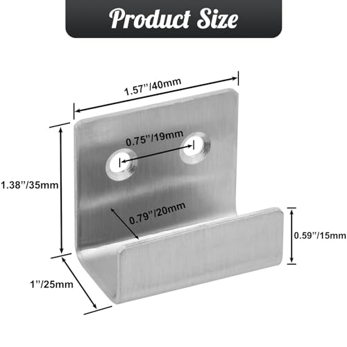Image of Wall Hanger, Stainless Steel Wall Mount Brackets and Hooks, Heavy Duty Wall Hanger for Picture Frame, Mirrors and Tile Display (Silver, Large, 10 Pcs)