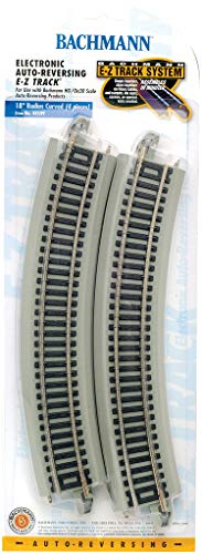 Bachmann Trains E-Z Track Reversing 18" Radius Curved (4/Card) - Nickel Silver Rail With Grey Roadbed - Ho Scale #TOP1