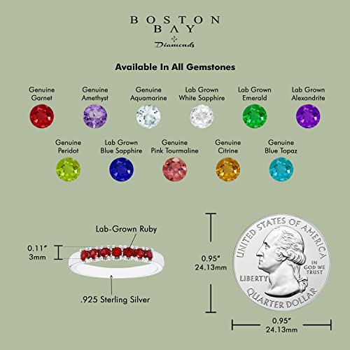 .925 Sterling Silver 1/3 Cttw Lab Grown Red Ruby Gemstone July Birthstone Stacking Ring- Size 7 #TOP2