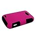 AIMO Progressive Hybrid Gummy Mesh Defense Case for ZTE Savvy Z750C [Straight Talk, Net10] - (Black / Pink)