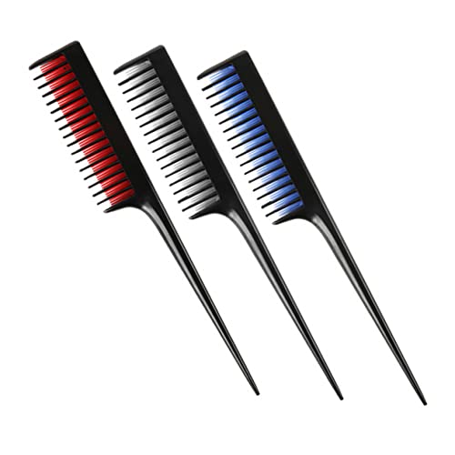 PATKAW 3 Piezas Peine De Puntiaguda Peines Para Cortar El Cabello Cardar Resaltador Herramienta Desteñir Rata Gel Equipo Estilista Manejar Peines Para Peinar Destacando El Plastico