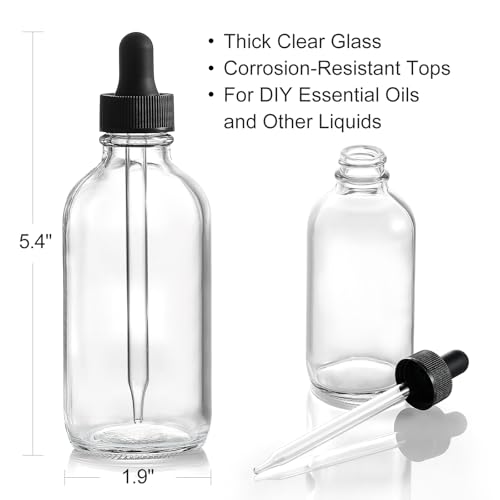 image for AOZITA 4 Pack, 4 oz Dropper Bottles with 1 Funnel & 4 Labels - Essenti