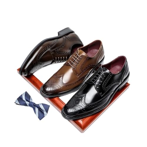 Summer Business Men's Casual Leather Shoes Gentleman Men's Leather Shoes Oxfords(Brown,9.5)3