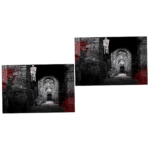 Hemobllo 2 Peças Pano De Fundo Do Dia Das Bruxas Tapeçaria De Parede Assustadora Tapeçaria Zumbi Do