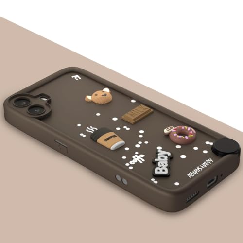 Image of Bintage Back Cover Compatible for CMF by Nothing Phone 1 5G | Cute 3D Taddy Ball Bear Milk Cake Coffee Silicon Case Full Body & Camera Protection - Brown