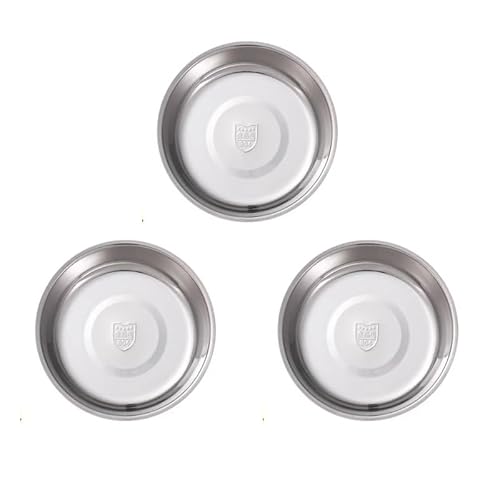 Ycnpeatt Cat Bowls 304 Stainless Steel Heavy-Duty Pet Bowls, 3-Pack â€“ 16cm Wide Anti-Whisker Fatigue Dog & Cat Dishes, Dishwasher Safe