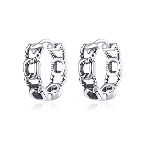 Boucles d'oreilles chaîne argent 925, le cadeau idéal pour femme avec écrin platine CZ