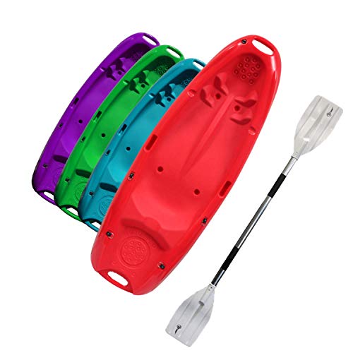 Junior Sit On Top Kayak Starter Pack - Ideal for Children/Kids/Holidays - Suitable for Outdoor use, Suitable for Flatwater Paddling - Red – RIBER