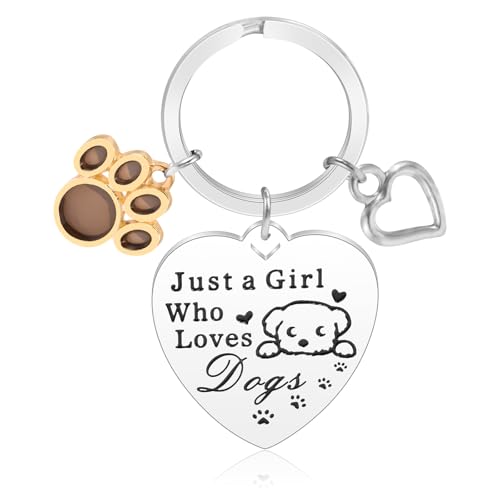YELUWA Portachiavi Cane per Ragazze Donne, Animale Solo Una Ragazza Che Ama Cani, Compleanno Laurea per Adolescenti Amanti Dei Cani Amici Figlia Sorella