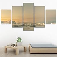 SIGNWIN 5 Panel Canvas Wall Art Modern Art Coastal Colorful Multicolor Photography Romantics Sunset for Home Decorations Ready to Hang - 60