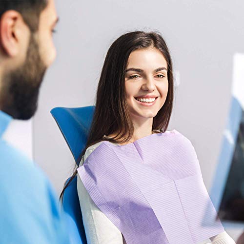 Jmu 125Pcs Purple Dental Bibs, 3 Ply Dental Bibs Disposable, 13" X 18" Dentist Bibs Tattoo Bibs, Lavender #TOP3