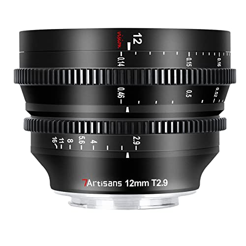 7artisans 12mm T2.9 シネレンズ APS-C 超広角 ビジョンシネレンズ プロフェッショナルシネマレンズ マニュアルフォーカス Leica/Sigma/Panasonic Lマウント カメラに対応 映画、ビデオ、VLOGなどプロの映像制作