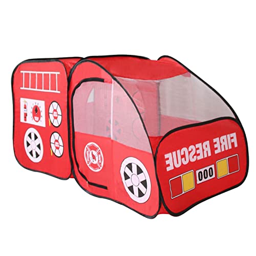 Image of Kids Childrens Playhouse Indoor Outdoor Pop Up Fire Truck Car Play Tent Toy | Play Tents | Tents, Tunnels & Playhuts | Outdoor Toys & Structures