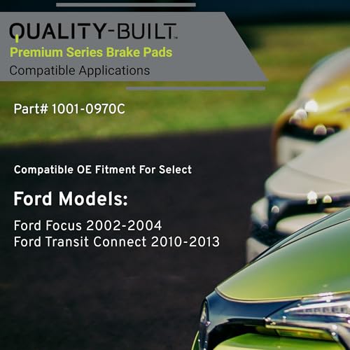 Image of QUALITY-BUILT Front Ceramic Brake Pads, Premium 1001-0970C, Compatible with 2002-2013 Ford (Focus,Transit Connect)