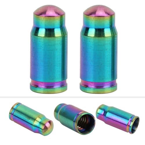 2 Pcs Tapón de Válvula Titanio para Bicicleta miniatura 5