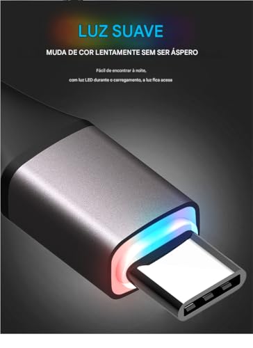 Cabo 3 em 1 Turbo 3.1A Reforçado para Recarga e Sincronização APPLE LIGHTNING + USB TIPO-C + MICRO U