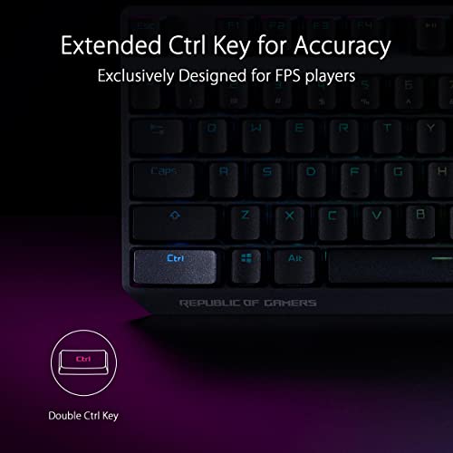 ROG Strix Scope NX Deluxe Wireless, Tastiera Gaming, Meccanica, Switch ROG NX Rossi, Tasti in ABS, Tasto CTRL Allargato, Macro, Tasto Stealth, Aura Sync, Layout Italia, Poggiapolsi, Nero - Tastiera gaming - Immagine 5