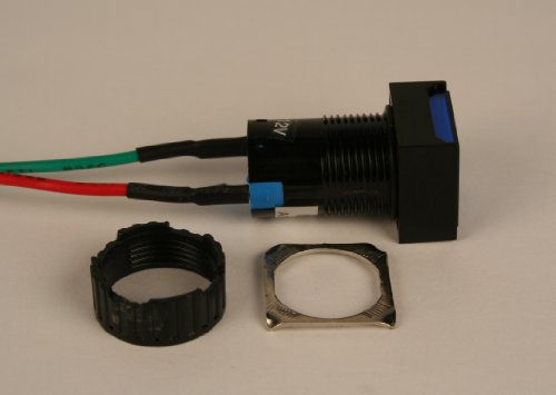 Lámpara LED piloto 17mm cuadrada 12V DC azul miniatura 4