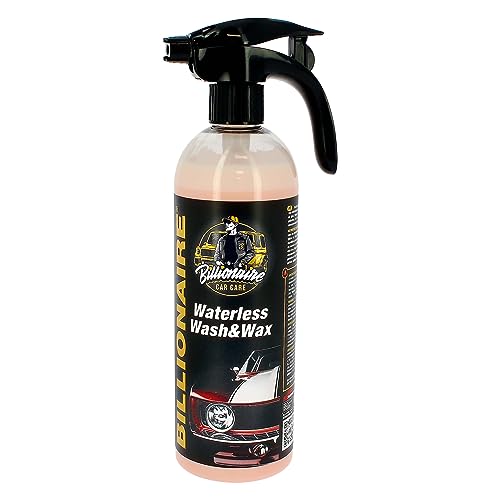 S SUMEX Billionaire Waterless Wash&Wax Limpieza en Seco con Cera Líquida Rápida en Spray para Coches Sin Necesidad de Agua Sin Arañazos Limpia y Abrillanta Aroma a Melocotón 750ml