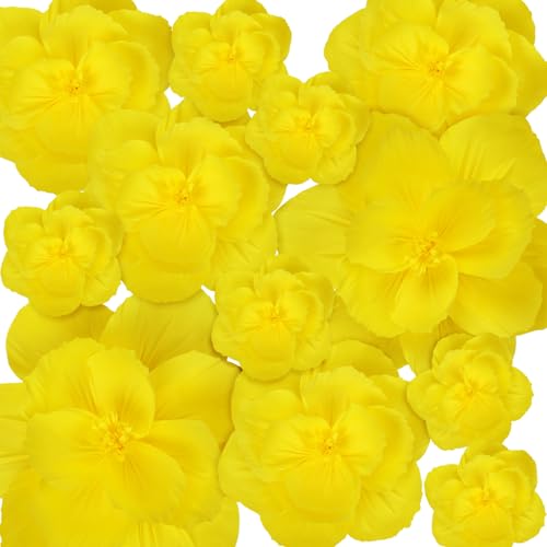 Humyoun Giant Paper Flowers Artificial Large Paper Flower Decoration for Handcrafted Wall Backdrop Christmas Mexican Wedding Graduation Bridal Shower Birthday Party Supplies(Yellow,12 Pcs)
