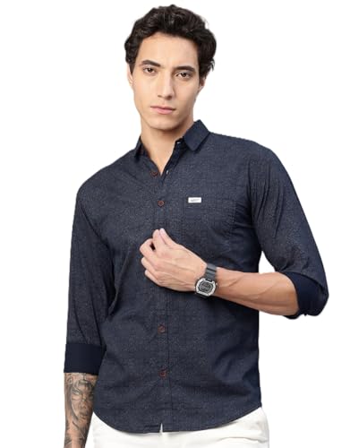 Image of Majestic Man Pure Cotton Slim Fit Printed Casual Shirt for Men