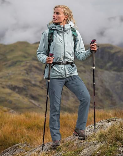 Pioneer Camp Damskie spodnie trekkingowe ze stretchu, spodnie funkcyjne, wodoszczelne, spodnie trekkingowe dla kobiet, krój 3D, spodnie funkcyjne z 4 kieszeniami na zamek błyskawiczny, niebieski, M