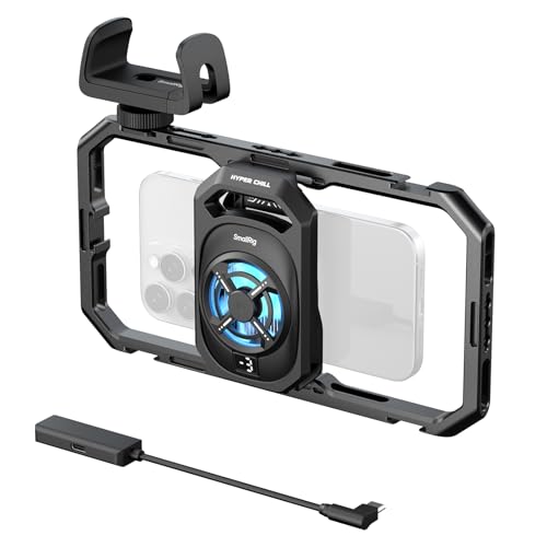 SmallRig Jaula universal Hyper Chill Cooling para iPhone/Android, con enfriador activo de 15 W y...