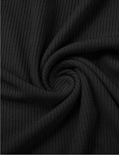 POPZONE Women's Lettuce Trim Mock Neck Long Sleeve Slim Fit Ribbed Knit Tee Shirt Tops3