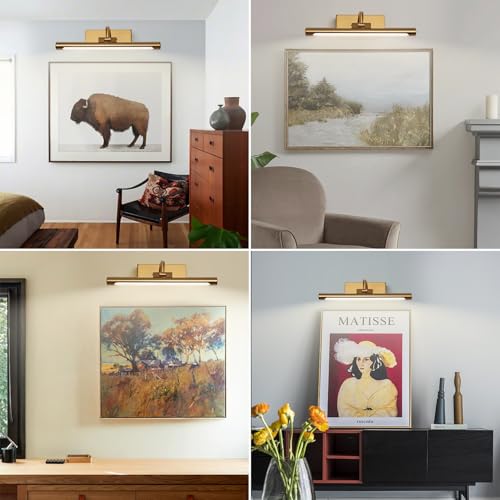 Luminária de LED de 30,5 cm, moderna, sem fio, para galeria com bateria recarregável, luz de parede