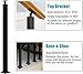 Glass Banister Railing Post Deck Balustrade System Indoor Square Stairway Balusters Railing Spindles Post, Heavy Duty Matte Black Iron Balustrade Pole for Platform Deck Porch, 27 29 31 33 35 37 39 41