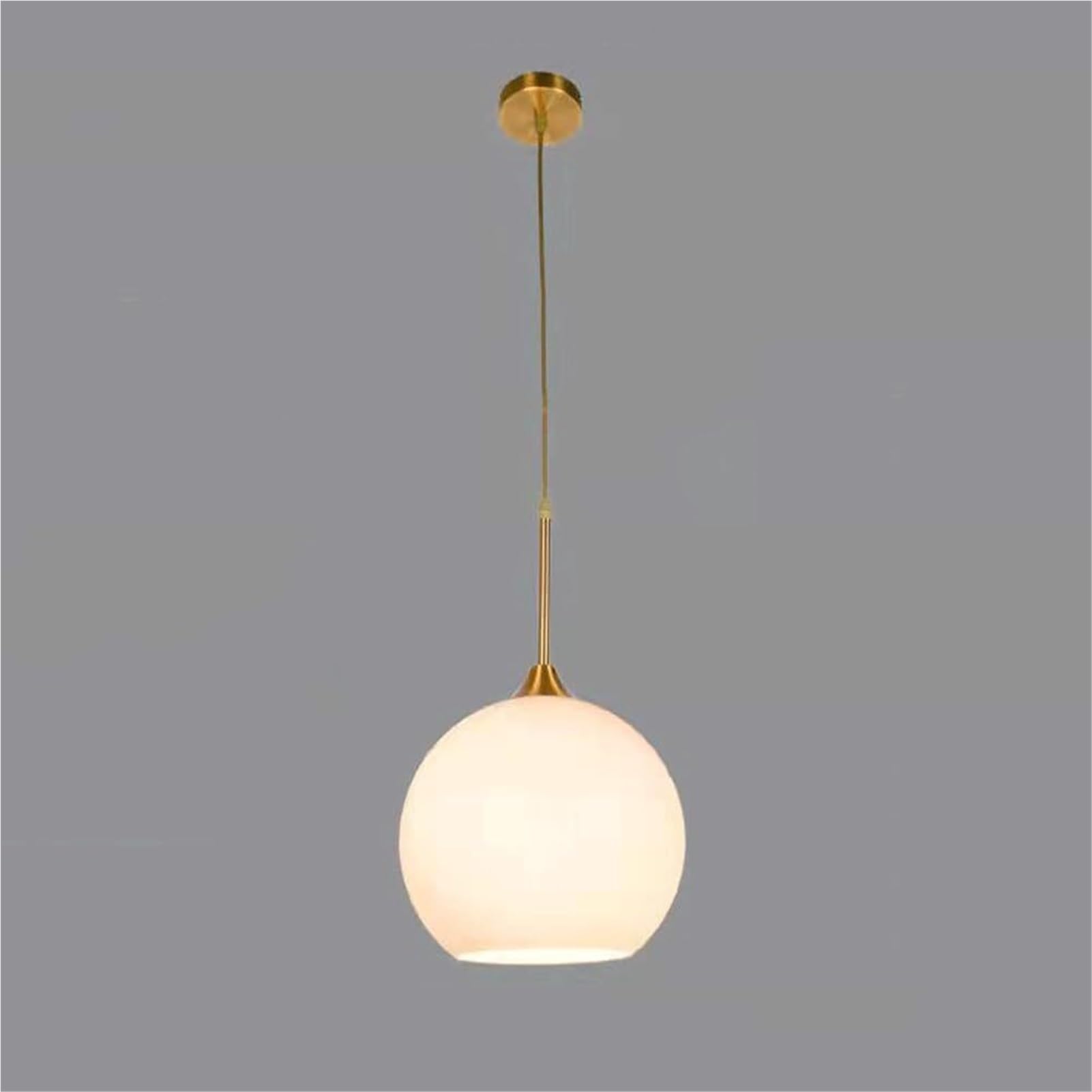 HUAYUSEDF Mini Hand Blown Glass Globe Metal Pendant Lamp Chandelier Hanging Lighting Ceiling Fixture E27 Retro for Kitchen Island Dining Room(Gold Color,15cm)
