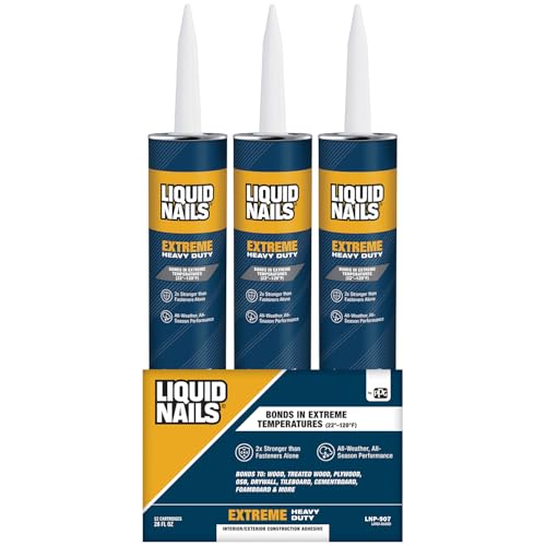 Image of Liquid Nails Extreme Heavy Duty 28 oz. White Latex-Based Construction Adhesive, 12 Pack