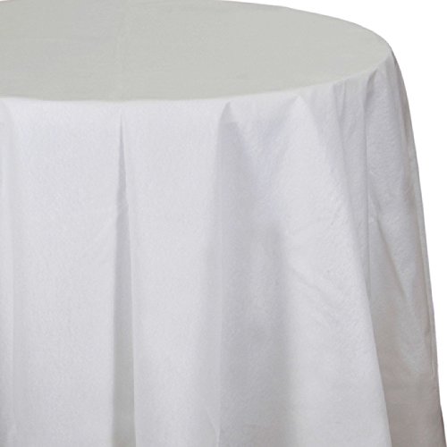 Creative Converting Paper Tablecover Plain White Round Tablecloth, One Size, Multicolor