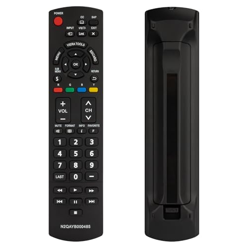 N2QAYB000485 Remote Control for Panasonic Tv Remote Replacement Replace Panasonic Tv Remote Compatible with LCD LED Plasma Viera TVs TC-42LD24 TC-42LS24 TC-42PS14 TC-54PS14 TH-32LRU5 TH-42LRU50