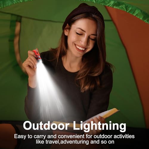 Image of Mudder 24 Pack Hand Crank Flashlight No Battery Emergency Flashlight, Self Powered Portable Light Dynamo Torch for Survival Kit Outdoor Hiking Emergency(Red, Grey, Yellow, Green)