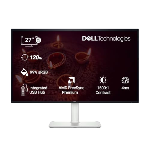 Image of Dell S2725QC 27 inch 4K (3840 * 2160) USB-C Monitor|Titan Grey|IPS 120Hz| 350 cd /m2 |4 ms, Contrast 1,500:1| Tilt, Height, Pivot & Swivel|Ports: 2X HDMI| 2 * 5W Speakers|99% SRGB |AMD Freesync Premium
