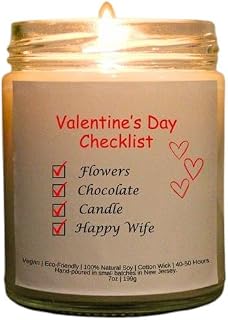 Romantic Valentine's Day Checklist Candle Personalized Funny Gift for Her Unique Love Candle Perfect Romantic Gift Idea