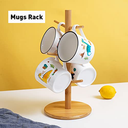 Childike Coffee Mug Holder Tree Mug Stand Coffee Cup Rack With 6 Hooks Bamboo #TOP3