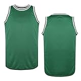 Blank Basketball Jersey Men's Mesh Athletic Sports Shirts Black Yellow White S-3XL (Green, 3X-Large)