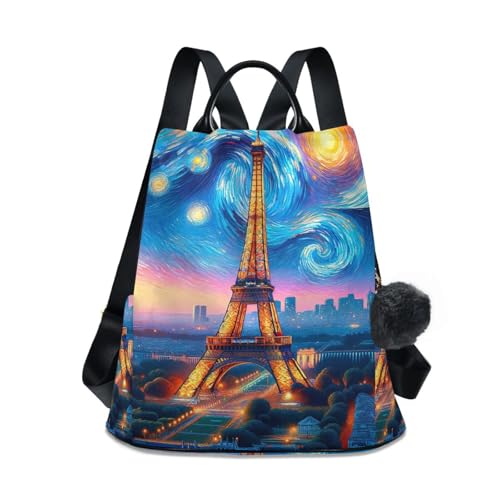Sac à dos antivol femme motif Paris Tour Eiffel contre les pickpockets en voyage