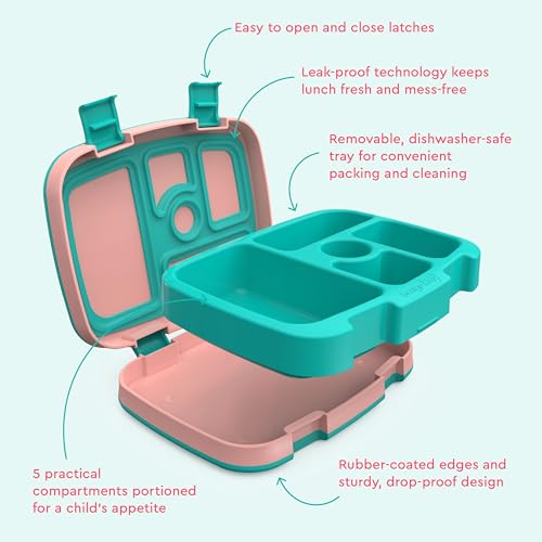 Image of Bentgo Kids Prints Leak-Proof, 5-Compartment Bento-Style Kids Lunch Box - Ideal Portion Sizes for Ages 3-7, Durable, Drop-Proof, Dishwasher Safe, & PFAS & BPA-Free Materials (Llamas)