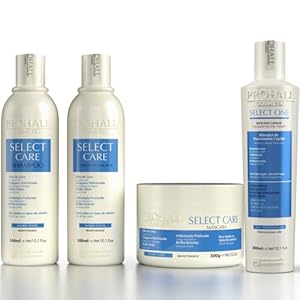 Prohall Cosmetic Brazilian Keratin Hair Treatment Formaldehyde Free Blowout Complex & Select Care Post Progressiva Hair Care Kit (Hair Mask, Shampoo & Conditioner)