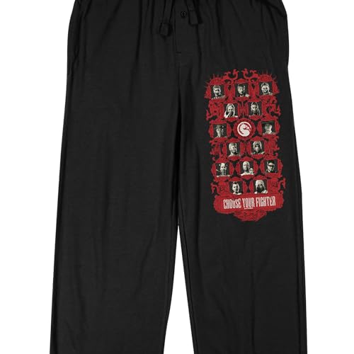 Bioworld Mortal Kombat I Characters and Logo Men's Black Sleep Pants2