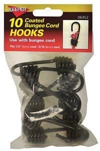 Keeper 06452 6MM 1/4" Bungee Cord Hooks 10 Count