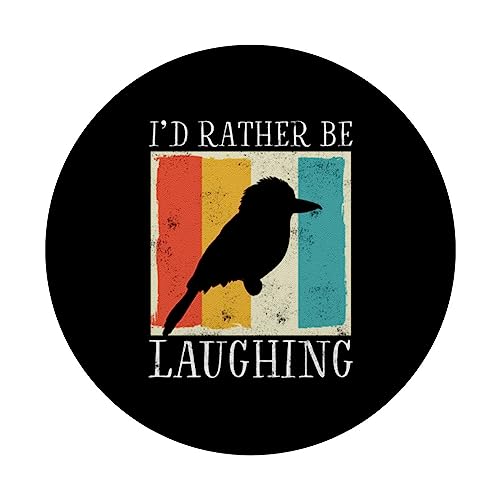 Kookaburra Funny Kookaburra Lover Birder Loves Kookaburras PopSockets Swappable PopGrip, Black - Image 3