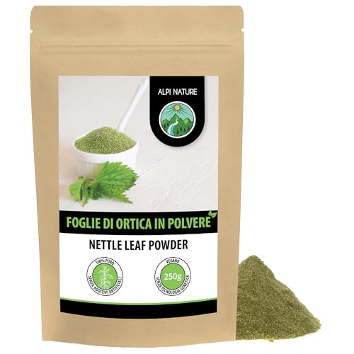 Alpi Nature Ortica Foglie in Polvere 250g, Foglie di Ortica Essiccate e Macinate, Urtica dioica