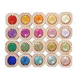 B Baosity 20ピース 木製ブロック 積み木おもちゃ カラフル アクリルブロック レインボーアクリルビルディングキューブ ホリデーギフト 子供用