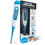 Thermometer for Kids, Babies and Adults, Reliable 0.1 ℃ / 0.2 ℉ Measurements in 20 Seconds, Easy to Use, Flexible Tip, with Smiley Fever Indicator